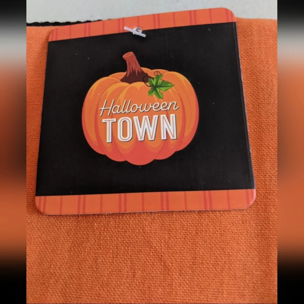 Halloween Vintage Style Kitchen Towel Decor Witchy Spooky Orange Black